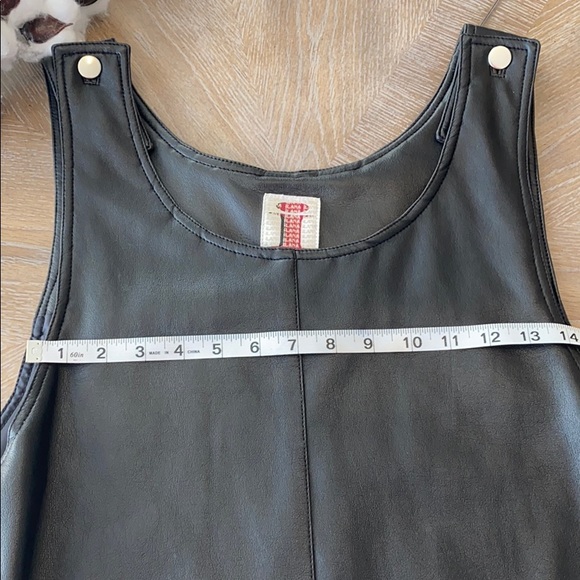 iLANA leather look black overall mini dress - Picture 13 of 14